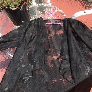 Vintage floral black sheer cover-up!
